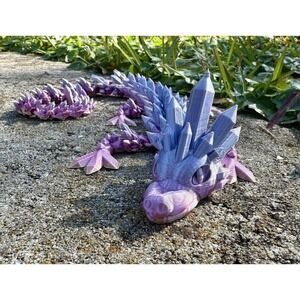 Articulated Crystal Dragon Fidget Toy 3D Printed Flexible Sculpture